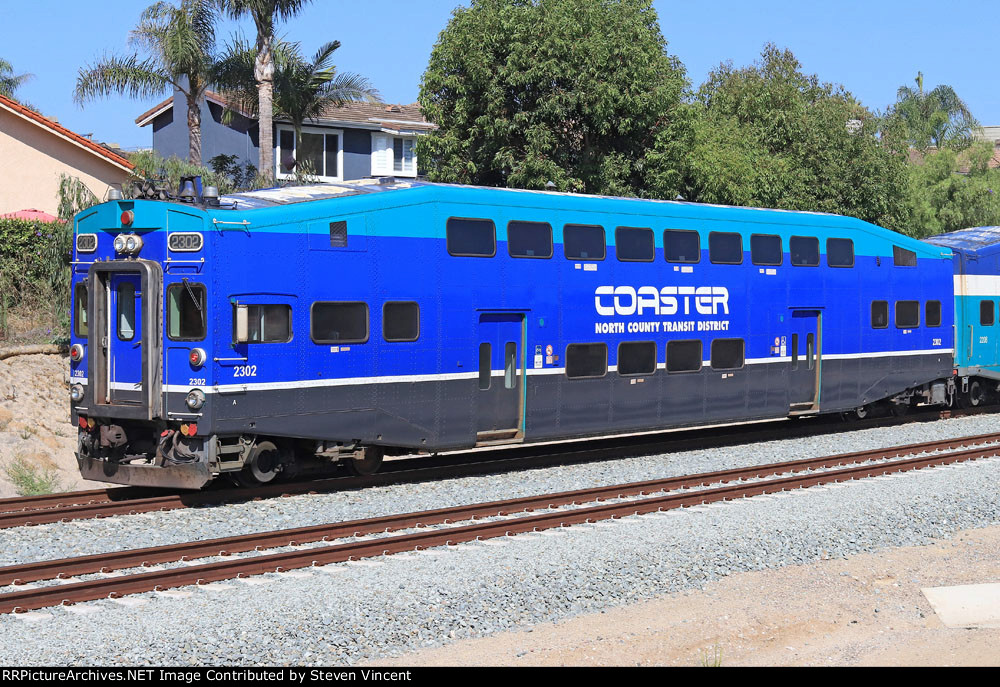 San Diego "Coaster" cab car #2302 in ad wrap of newest scheme